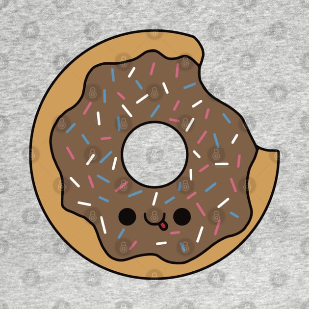 Cute Chocolate Donut - Kawaii Donut by KawaiiByDice